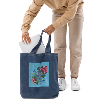 "BUENAS NOTICIAS" - Organic denim tote bag