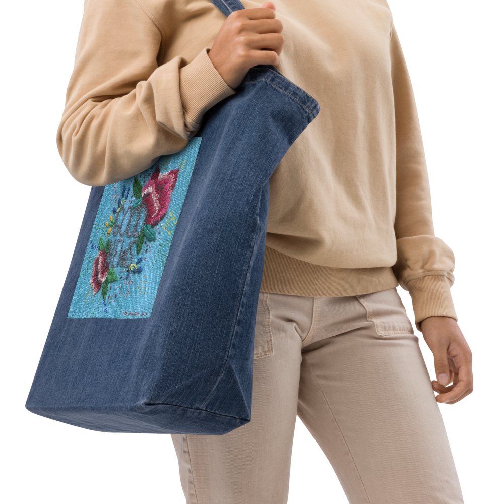 "BUENAS NOTICIAS" - Organic denim tote bag
